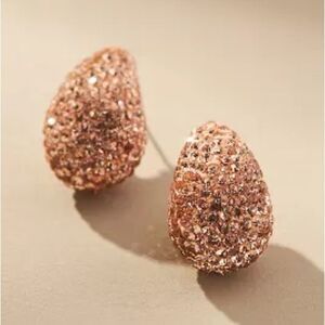 NWT Anthropologie The Petra Drop Earrings: Pavé Edition Rose + jewelry pouch